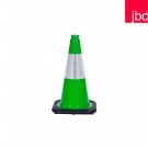 18" Green, Black Base Traffic Cones with 6" Collar