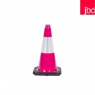 18" Pink, Black Base Traffic Cones with 6" Collar