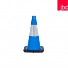 18" Sky Blue, Black Base Traffic Cones with 6" Collar