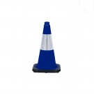 18 inch Navy Blue, Black Base Traffic Safey Cone with 6' collar