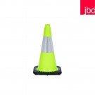 18" Lime Green, Black Base Traffic Cones with 6" Collar