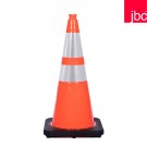 28" Orange, Black Base Traffic Cones with 6"& 4" Collars