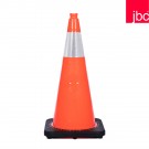 28" Orange, Black Base JBC Traffic Cone with 6" collar
