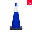 JBC Blue Traffic Cones with 6" Reflective Band