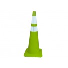 36" Lime Green Traffic Cones with Reflective Collars
