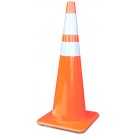 36" Solid Orange Traffic Cones with Reflective Collars