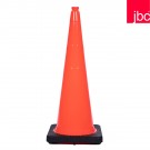 36" Solid Orange ,Black Base Traffic Cone