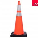 36" Orange, Black Base Traffic Cones with 6"& 4" Collars