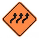 W1-4c Three Lane Reverse Curve Sign