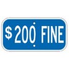 G-13E 12" x 6" Blue $200 Fine Sign