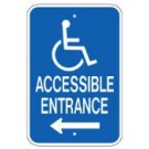 G-65L12" x 18" Accessible Entrance Sign with Left Arrow