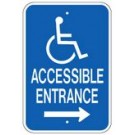 G-65R 12" x 18" Accessible Entrance Sign with Right Arrow