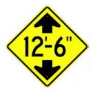 W12-2S Clearance With Arrows Sign