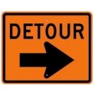 M4-9R 30" x 24" Detour with Right Arrow Sign