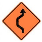W24-1 Single Reverse Curve Detour Sign