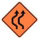 W24-1a Double Reverse Curve Detour Sign