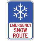 Emergency Snow Route Aluminum Sign