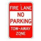R-401 12" x 18" Fire Lane No Parking Tow-Away Zone Sign