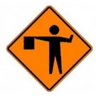 W20-7S Flagger Ahead Symbol Sign