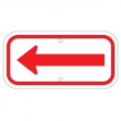 Left Arrow Red on White