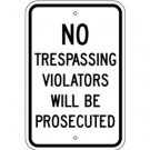 G-75 NO TREPASSING VIOLATORS WILL BE PROSECUTED