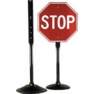 Pedestal sign base with post and sign
