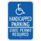 G-55 Handicapped Parking State Permit Required Sign