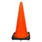 28" Solid Orange, Black Base Traffic Cones