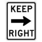R4-7A 18" x 24" Keep Right Sign