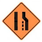 W4-2R Lane Reduction Symbol Sign
