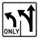R3-8 30" x 30" Left/Straight Symbol Sign