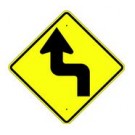 W1-3L 30" x 30" High Intensity Left Reverse Turn Symbol Sign