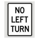 R3-2A 18" x 24" No Left Turn Sign