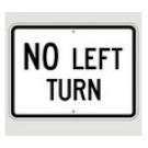 R3-2P 24" x 18" No Left Turn Sign