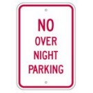 R-96RA5 12" x 18" EGR Grade No Over Night Parking Sign