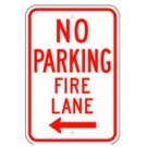 R-54LRA5 12" x 18" EGR Grade No Parking Fire Lane Arrow Left Sign