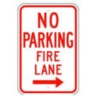 R-54RRA5 12" x 18" EGR Grade No Parking Fire Lane Arrow Right Sign