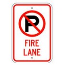 R-104 12" x 18" No Parking Symbol Fire Lane Sign