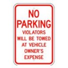R-400RA5 12" x 18" EGR Grade No Parking Violators Sign