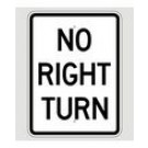 R3-1A 18" x 24" No Right Turn Sign