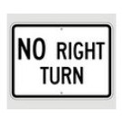 R3-1P 24" x 18" No Right Turn Sign