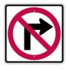 R3-1S No Right Turn Symbol Sign