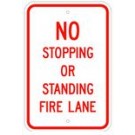 R-114 12" x 18" E No Stopping Or Standing Fire Lane Sign
