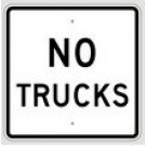 R5-2A 24" x 24" No Trucks Sign