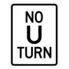R3-4A 18" x 24" No U Turn Sign