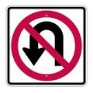 R3-4S No U Turn Symbol Sign