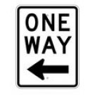R6-2L 18" x 24" One Way Arrow Left Sign