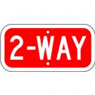 R1-3C 2-WAY Red on White Aluminum Sign