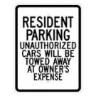 G-88 18" x 24" Resident Parking Sign