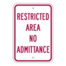 R-89 Restricted Area No Admittance Sign